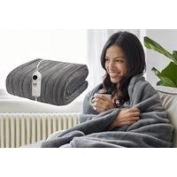 Large Electric Blanket Heated Throw - 2 Colours & 2 Sizes! - Brown