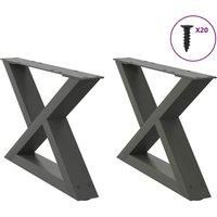 Coffee Table Legs 2 pcs Anthracite 50x(30-31.3) cm Steel