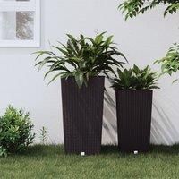Planter with Removable Inner Brown 21 / 49 L PP Rattan