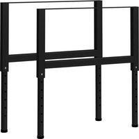 Adjustable Work Bench Frames 2 pcs Metal 85x(69-95.5) cm Black