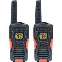 Cobra AM1055 Floating (up to IPX7) Walkie Talkie with Built in LED Flashlight, VOX, VibrAlert, Call alert, up to 12Km Range and over 968 Channel Combinations, Power Saving Function(2 Pack) - Black