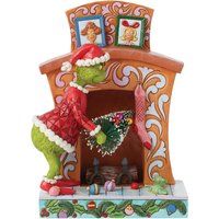 Enesco Grinch Stuffing Christmas Tree in Fireplace Figurine (19cm)