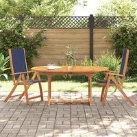 Folding Garden Chairs 2 pcs Solid Wood Acacia and Textilene