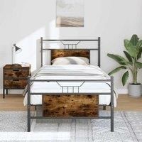 Bed Frame without Mattress Smoked Oak 90x200 cm Engineered Wood