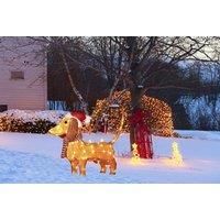 Led Dachshund Christmas Dog Outdoor Statue!