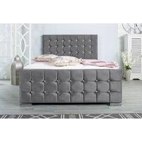 Paris Upholstered Bed Frame With Mattress & Optional Ottoman - 6 Sizes!