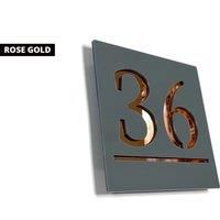 Premium Personalised Acrylic House Number Sign - Rose Gold Or Silver!