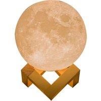 3D Moon Table Lamp - Dual Colour Led, Usb Rechargeable, Modern Home Lighting