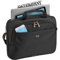 Solo Ace Slim Brief Laptop Briefcase Orange, Black