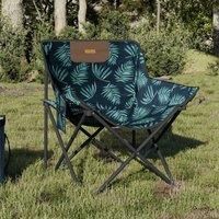 Camping Chairs with Pocket Foldable 2 pcs Leave Print