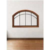 Rustic Brown Wood Arch Wall Mirror