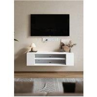 2 Layers Wall Mounted Floating TV Stand Modern TV Cabinet