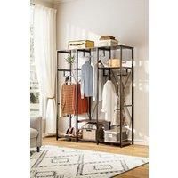 Large Freestanding Clothing Rack with Storage Shelves