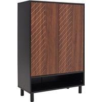 6-Tier Black Shoe Cabinet with Doors