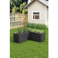 Outdoor Metal L-Shaped Raised Garden Bed