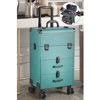 3 in 1 Rolling Cosmetic Train Case Trolley Case for Hairdressing Beauty