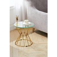 Hourglass Round Glass Small Sofa Side Table