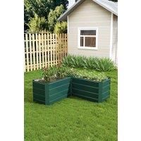 Outdoor Metal L-Shaped Raised Garden Bed