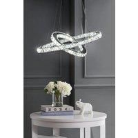 Modern 2-Tier Adjustable Crystal LED Pendant Light 40+60cm