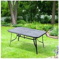 Garden Tempered Glass Marble Rectangular Coffee Table