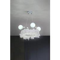 Feather LED Chandelier Light with Crystal Balls