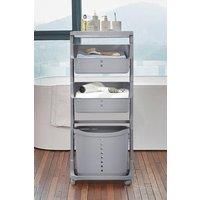 4-Tier Detachable Kitchen Trolley Cart Fruits Vegetables Organizer Storage Rack Laundry Basket with Wheels
