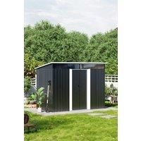 8.5 ft W x 6.4 ft D Garden Metal Storage Shed with Lockable Sliding Doors