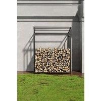 3.6 ft W x 2.3 ft D Small Garden Sanctuary Metal Tube Firewood Rack with Roof