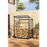 3.6 ft W x 2.3 ft D Small Garden Sanctuary Metal Tube Firewood Rack with Roof