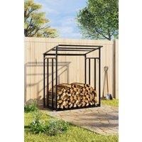 4.4 ft W x 2.3 ft D Medium Garden Sanctuary Metal Tube Firewood Rack with Roof