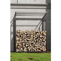 6 ft W x 2.3 ft D Large Garden Sanctuary Metal Tube Firewood Rack with Roof