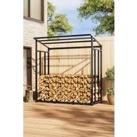 6 ft W x 2.3 ft D Large Garden Sanctuary Metal Tube Firewood Rack with Roof