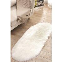 Oval Super Soft Shaggy Area Rug White