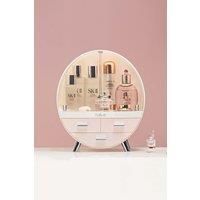 Dustproof Round Cosmetic Storage Box Desktop Organzier