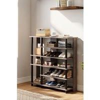 Open-Style Wood Shoe Rack 6-Tier