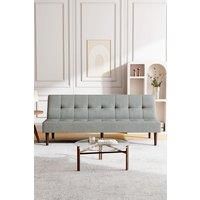 3 Seater Grey Terry Cloth Sofa Manual Recliner Couch Tufted Sofa Bed