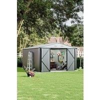 1012 ft Outdoor Metal Storage Shed with Lockable Door