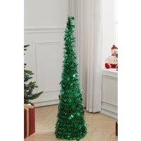 Collapsible 1.2M Adjustable Tinsel Christmas Tree with Base