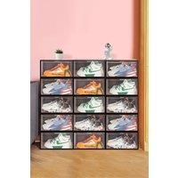 12 Pack Plastic Shoe Storage Boxes Stackable