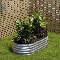 Garden Raised Bed Galvanised Steel 160x80x42cm Galvanized Silver vida