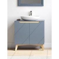 Living And Home Modern Grey Freestanding Under Sink Storage Cabinet With Plumbing Slot 600X300X602Mm