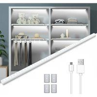 Living and Home 2W Smart Sensor Wardrobe Light, USB Rechargable, 6500K, 42cm in White