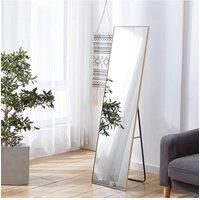 37cm W x 147cm H Rectangular Dressing Floor Mirror Wall Mounted Full Length Mirror with Bracket, Gold