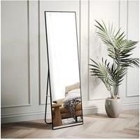 37cm W x 147cm H Rectangular Dressing Floor Mirror Wall Mounted Full Length Mirror with Bracket, Black