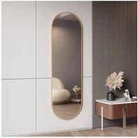 Gold Oval Wall Mounted Full Length Mirror, 40cm W x 150cm H