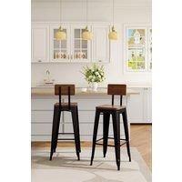 2Pcs Metal Breakfast Bar Stools