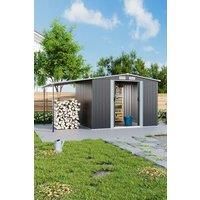 Outdoor Garden Metal Storage Shed with Lean-to