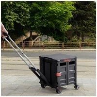 Home Storage Collapsible Rolling Utility Crate with Magnetic Lid