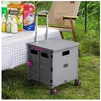 Home Storage Collapsible Rolling Utility Crate with Magnetic Lid