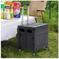 50L Collapsible Rolling Utility Crate Home Storage Box